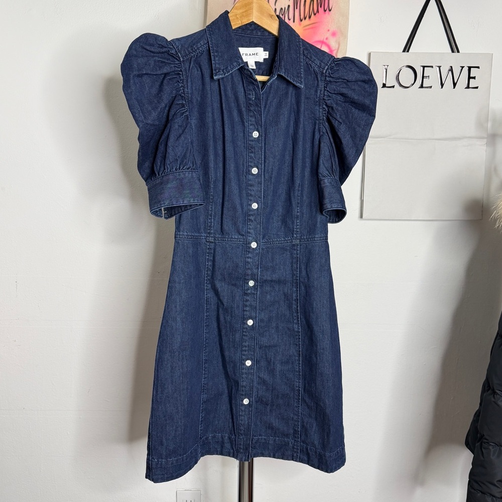 Frame‎ Denim Gillian Dress Puff Sleeve - Picture 4 of 8